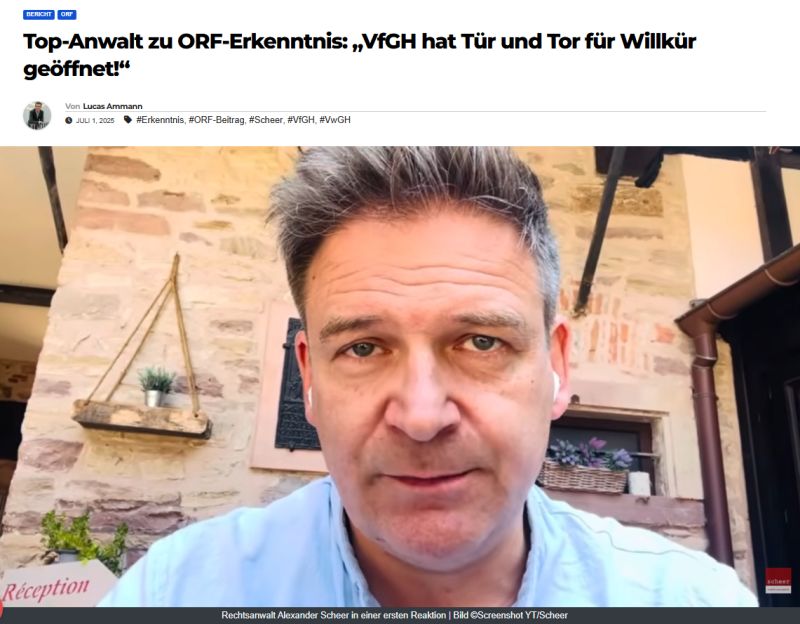Anwalt Scheer gg ORF