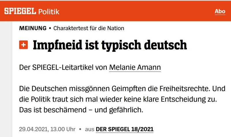 Corona Impfneid DerSpiegel 2021 04 29