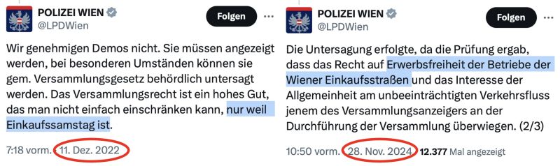 PolizeiWien DemoAblehnung