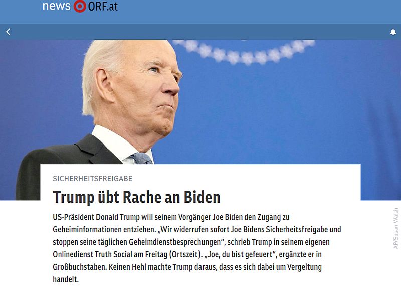 Trump Rache an Biden