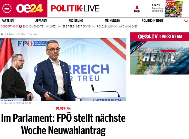 oe24 Neuwahlantrag 2025 02 21