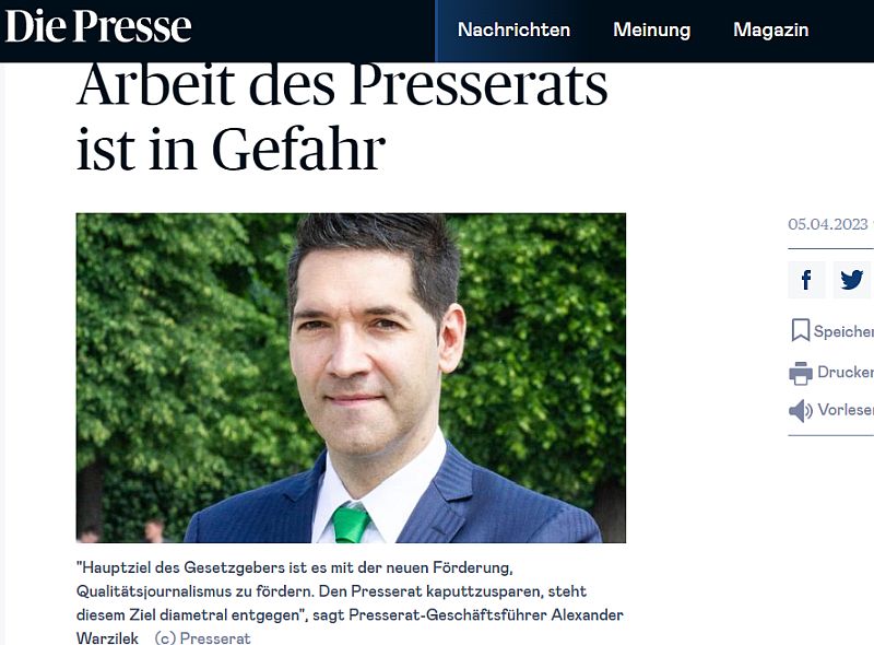 Screen DiePresse Presserat